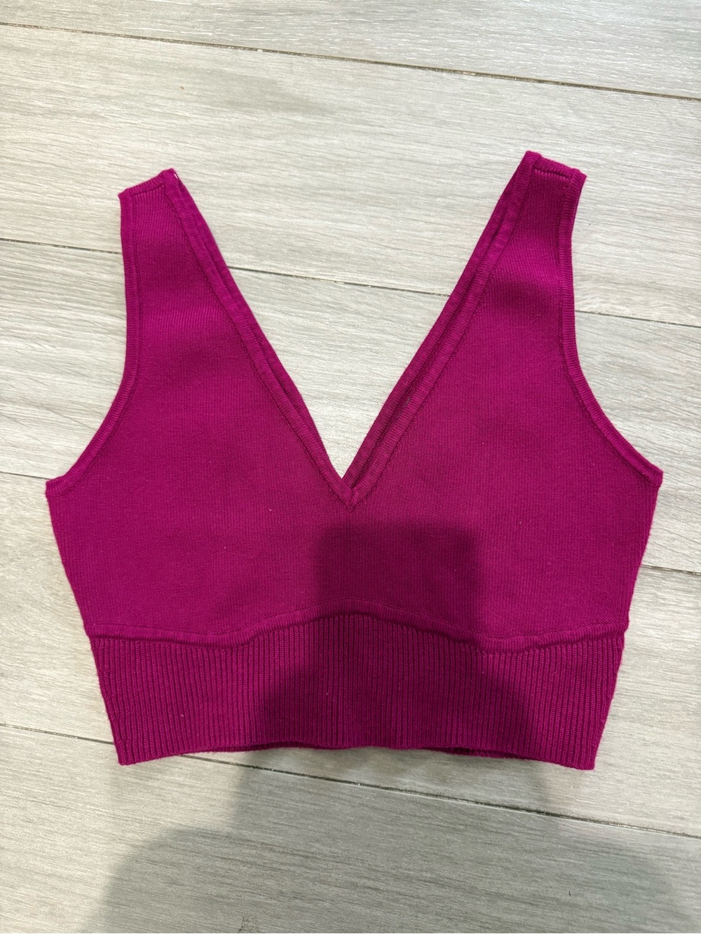 House of Harlow 1960 Deep V Knit Bralette - Fuchsia